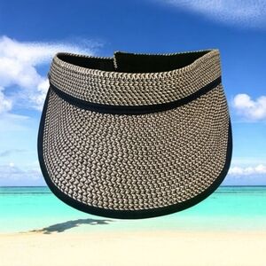 Stylish Black and Tan Woven Visor By NINE west OS VELCROW closure I